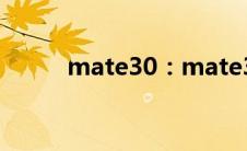 mate30：mate30的尺寸是多大
